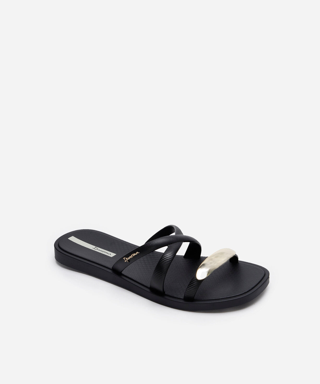 chinelo slide ipanema metal chic preto
