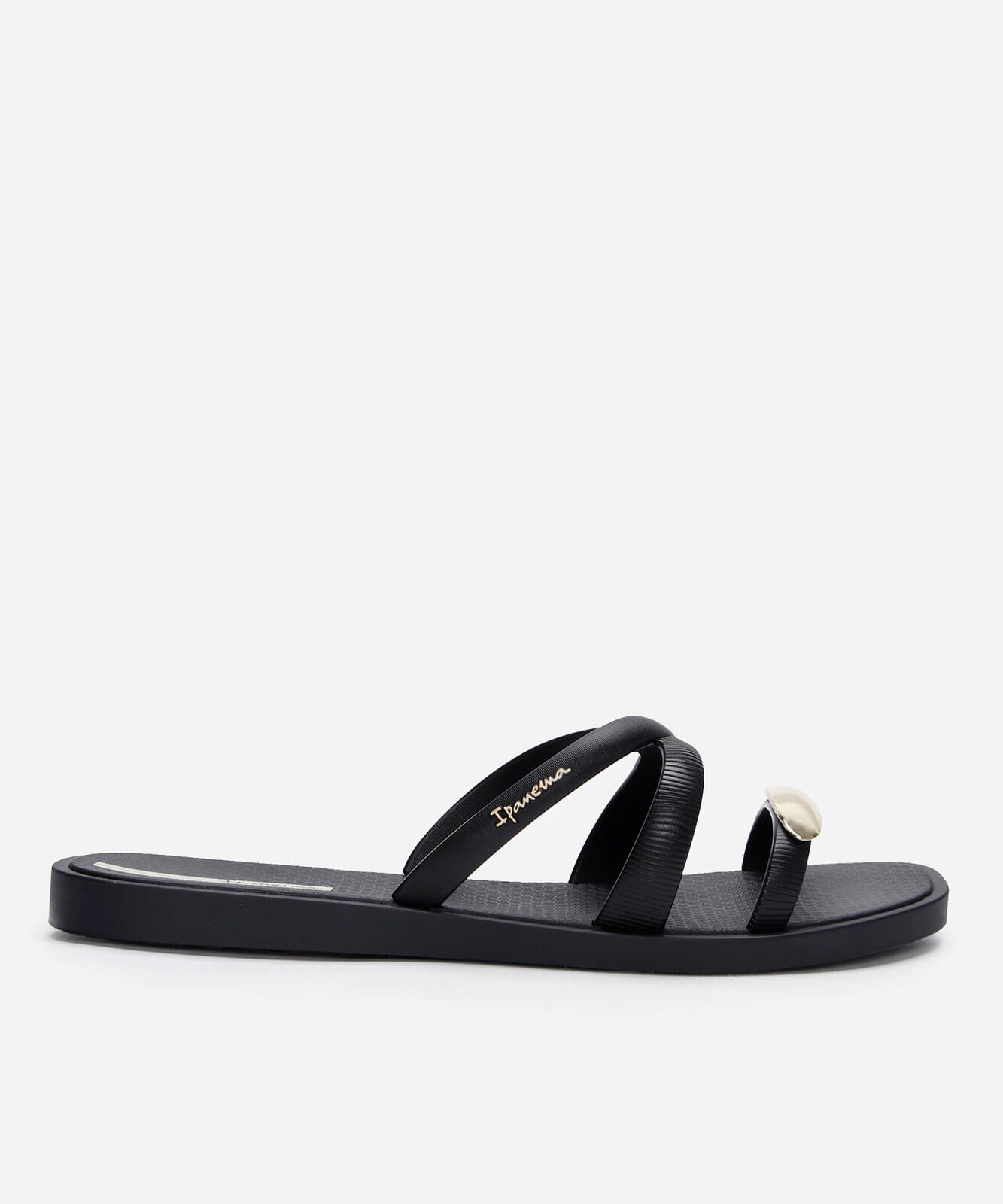 chinelo slide ipanema metal chic preto