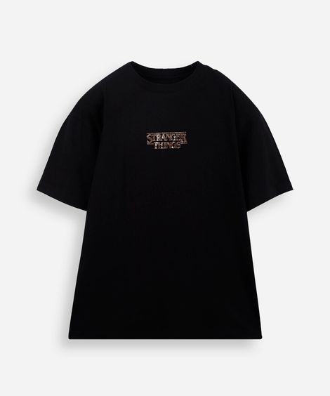 camiseta comfort juvenil em algodão preto