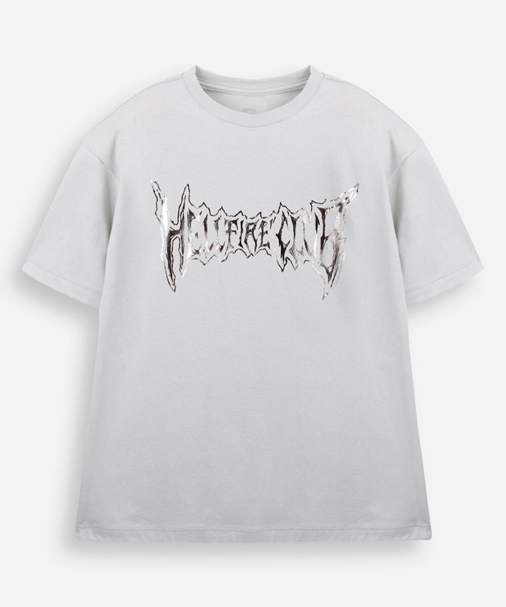 camiseta juvenil de algodão stranger things cinza