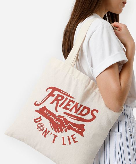 ecobag de algodão stranger things bege