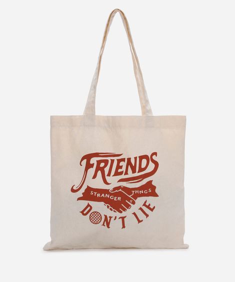 ecobag de algodão stranger things bege