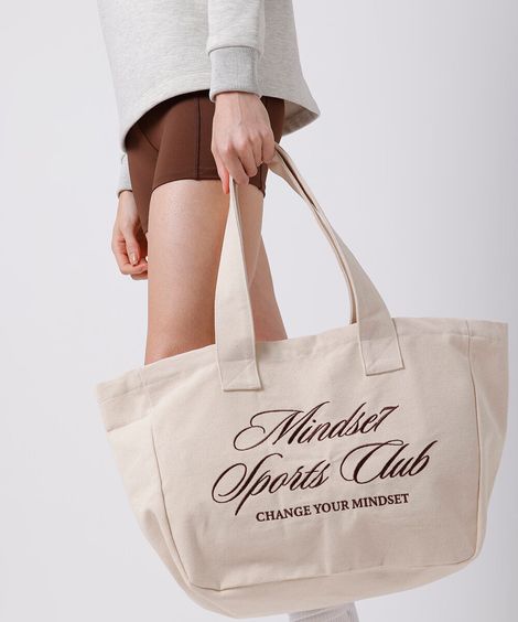 bolsa shopper bordada mindset bege