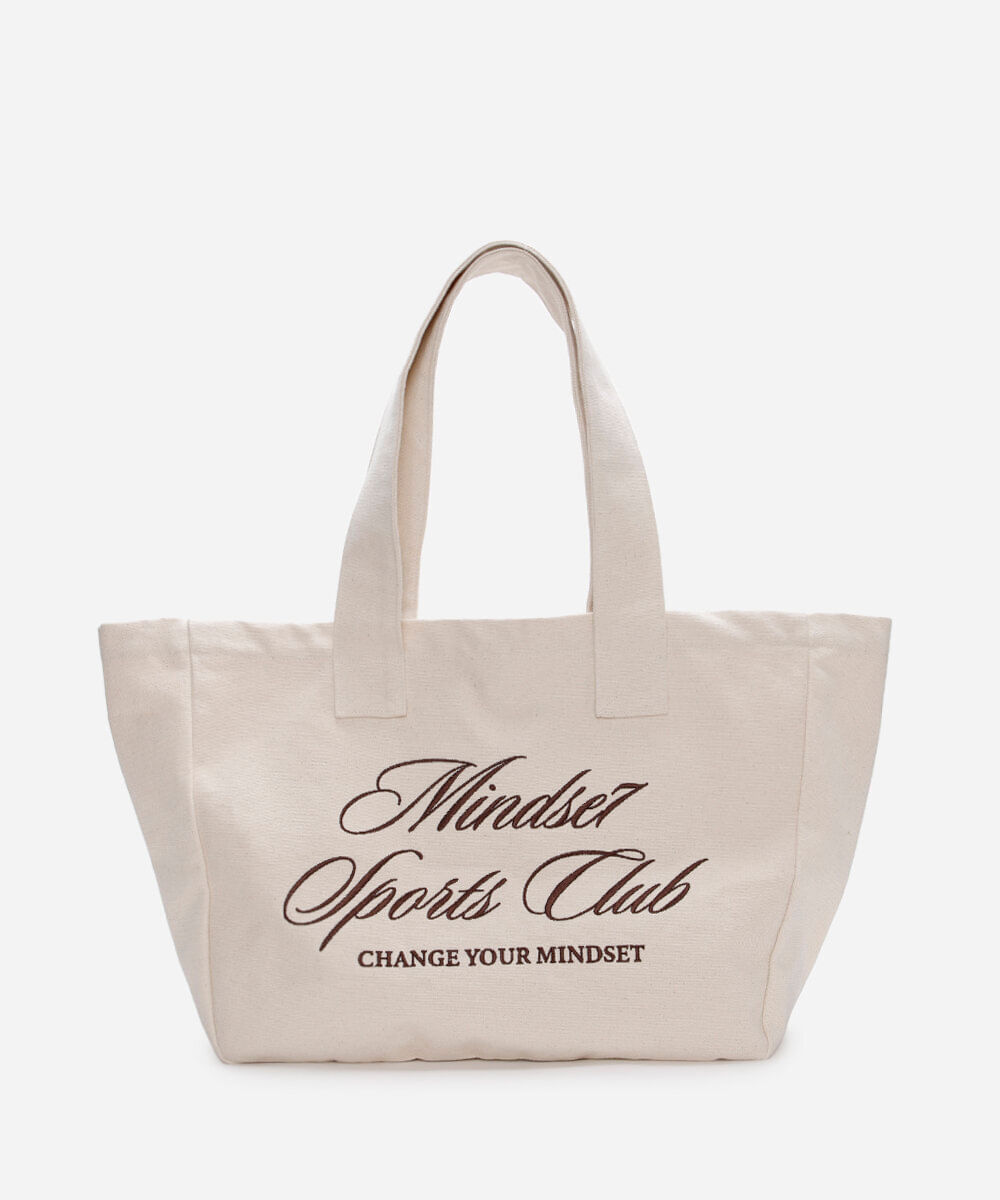 bolsa shopper bordada mindset bege