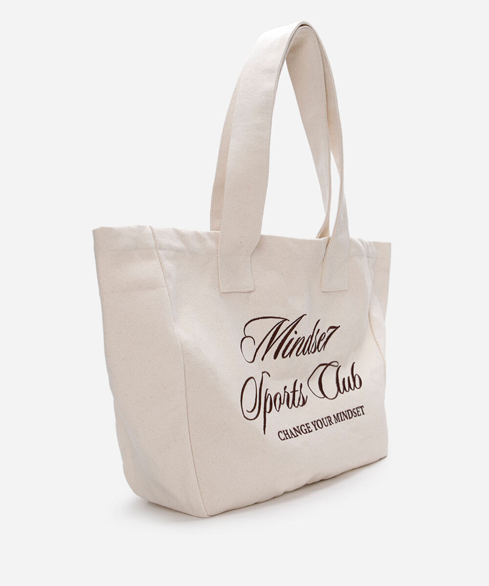 bolsa shopper bordada mindset bege
