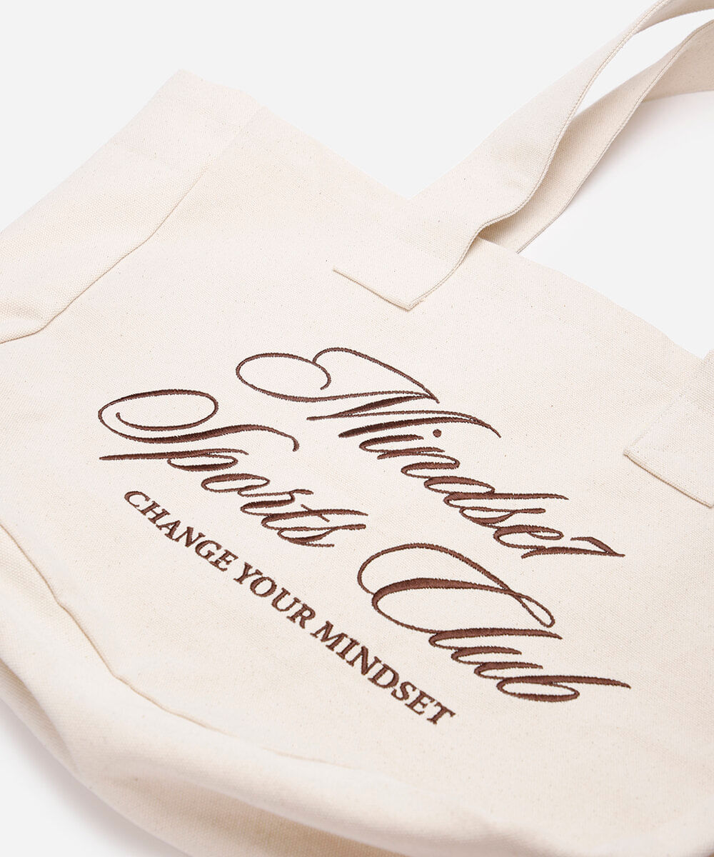 bolsa shopper bordada mindset bege