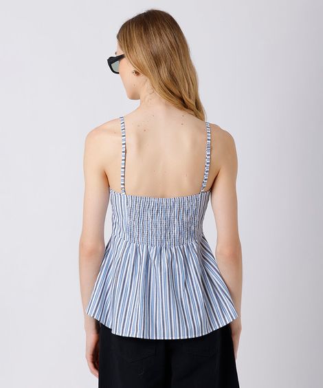 blusa peplum feminina listrada mindset azul