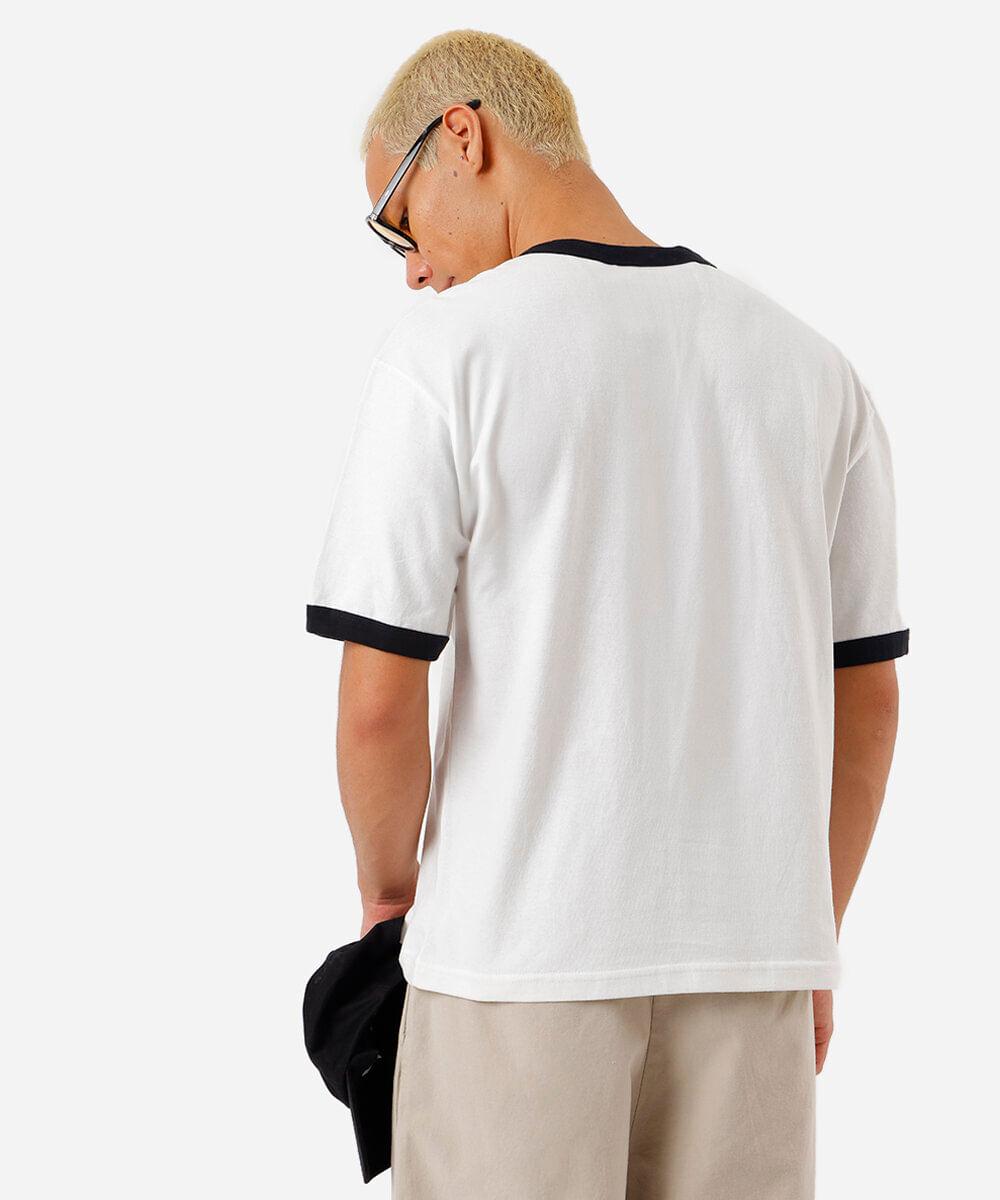 camiseta masculina de algodão stranger things off white