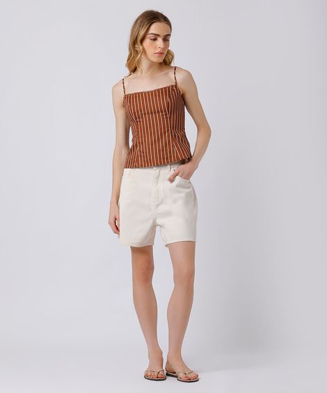 short los angeles feminino de sarja mindset off white