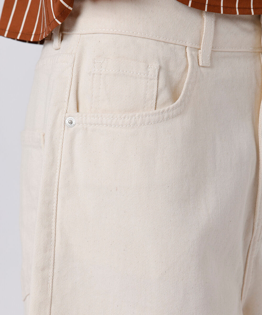 short los angeles feminino de sarja mindset off white