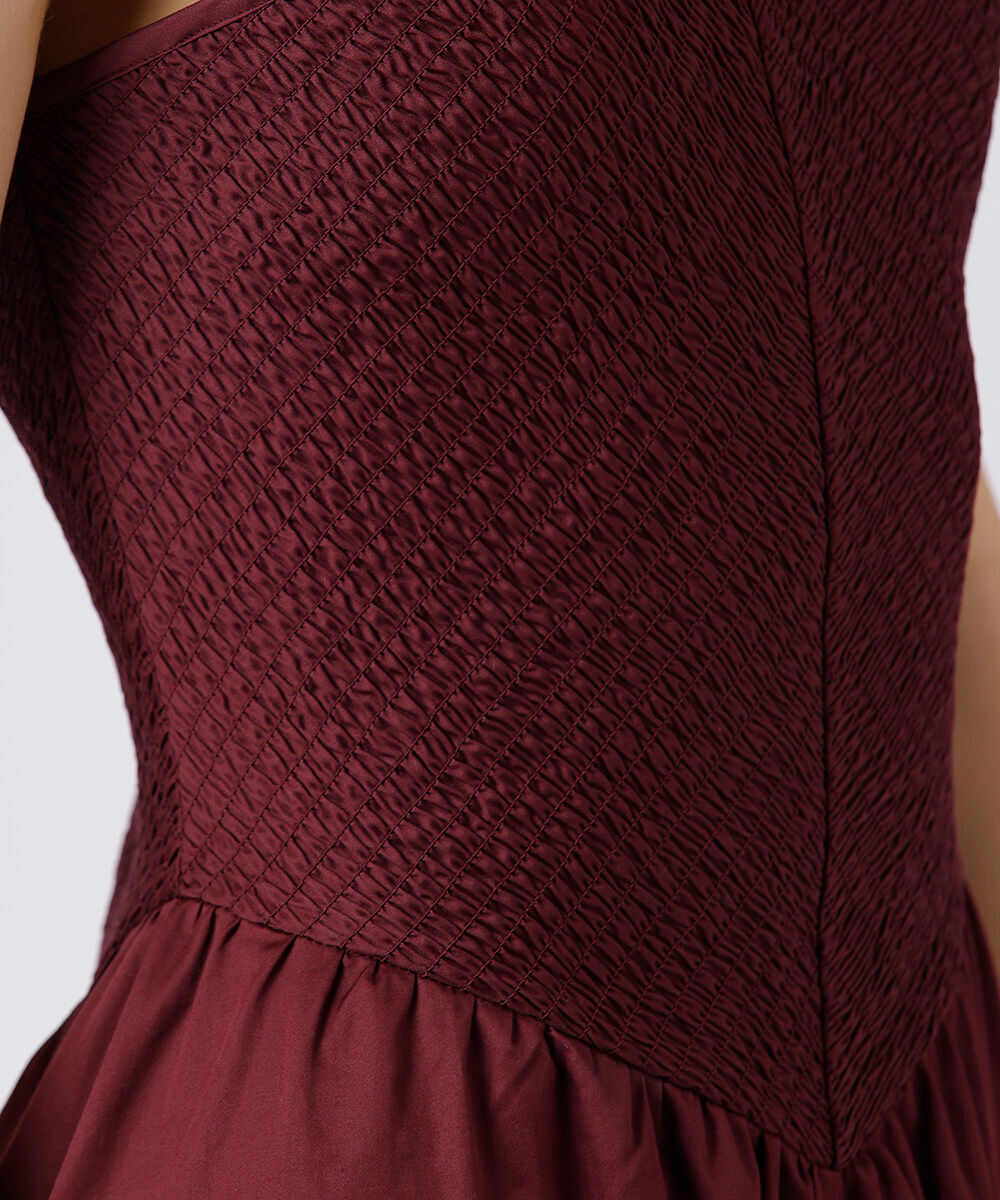 vestido midi feminino de algodão halterneck mindset vinho