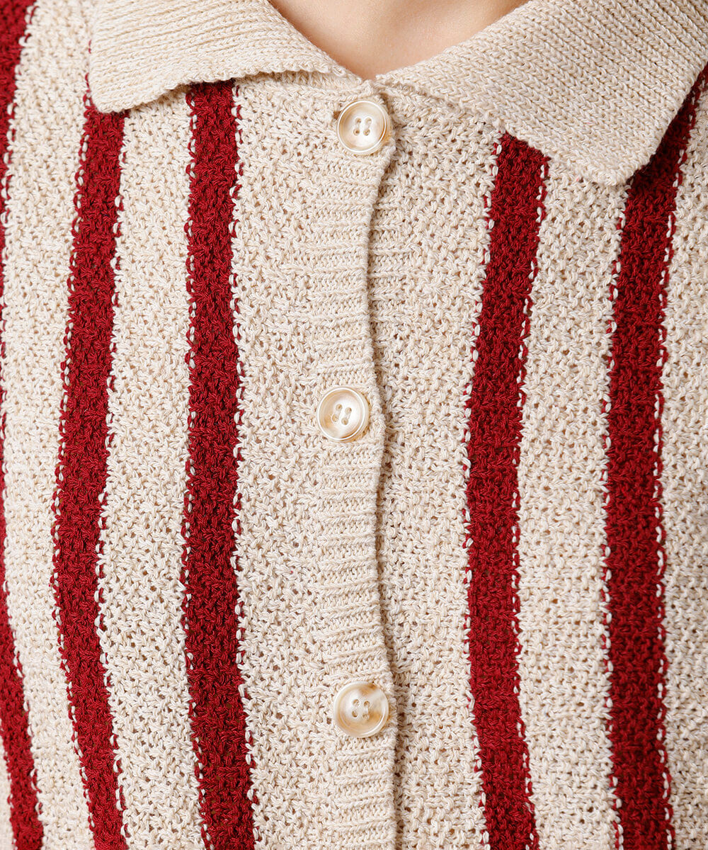 camisa feminina de tricot texturizada listrada mindset colorida