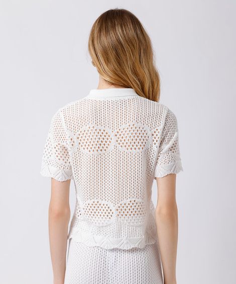camisa feminina de tricot mindset branca
