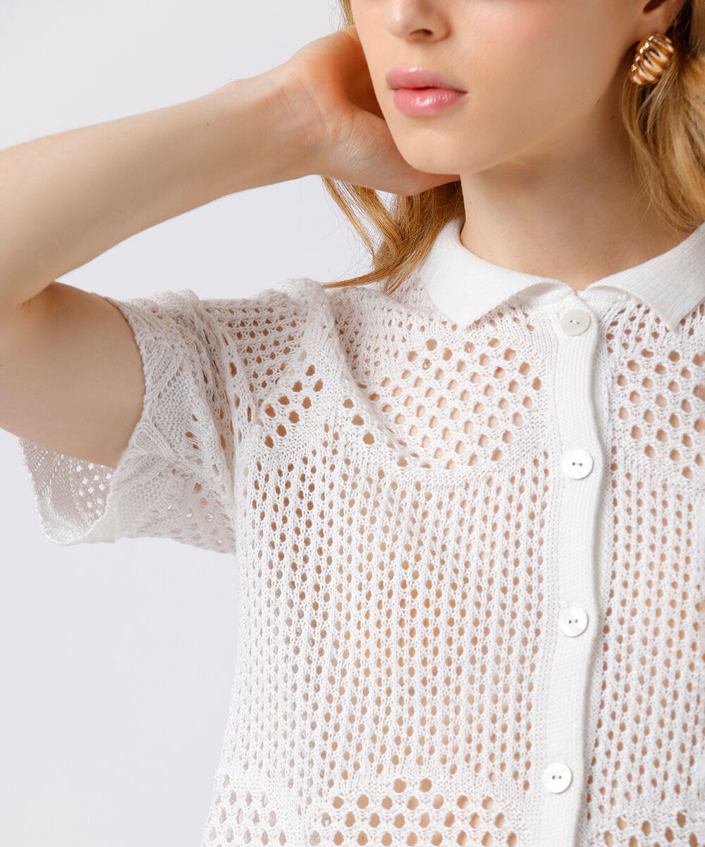 camisa feminina de tricot mindset branca