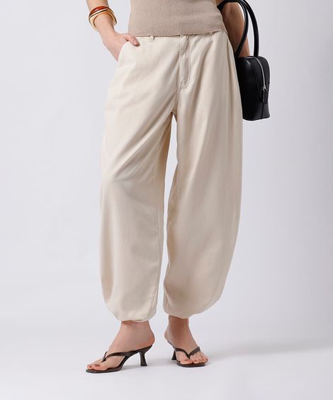 calça aladim feminina de sarja mindset bege