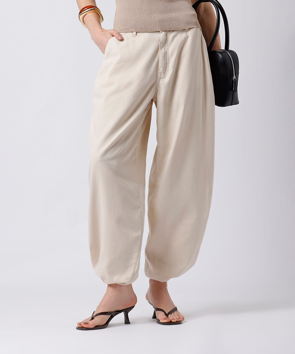 calça aladim feminina de sarja mindset bege