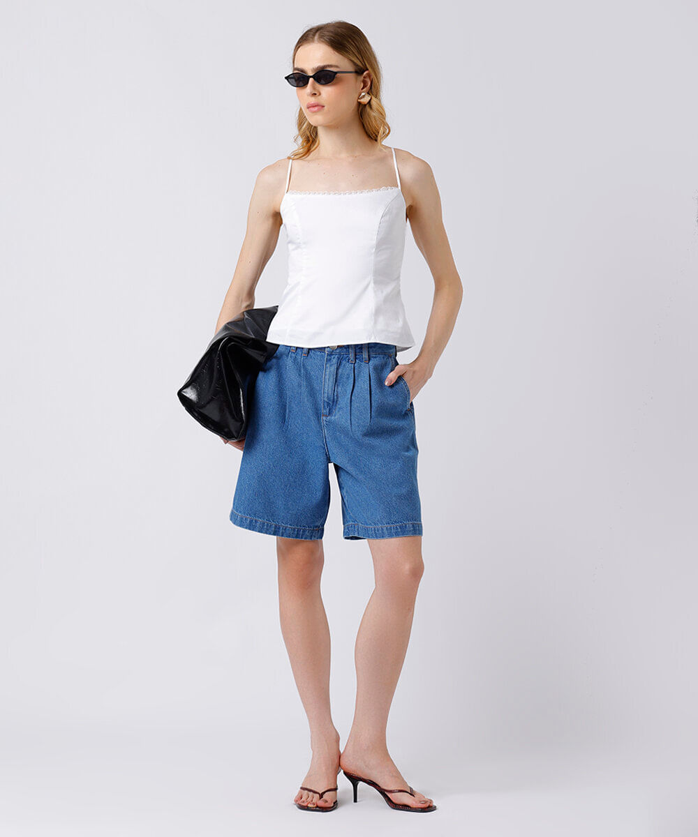 bata alça fina feminina de algodão mindset off white
