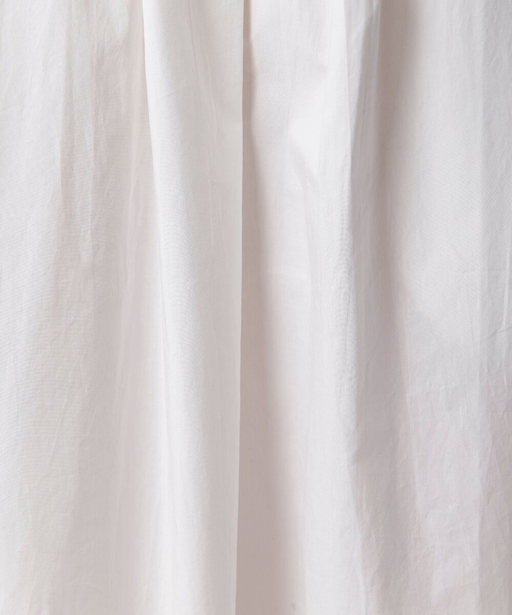 saia midi feminina de algodão com pregas mindset off white
