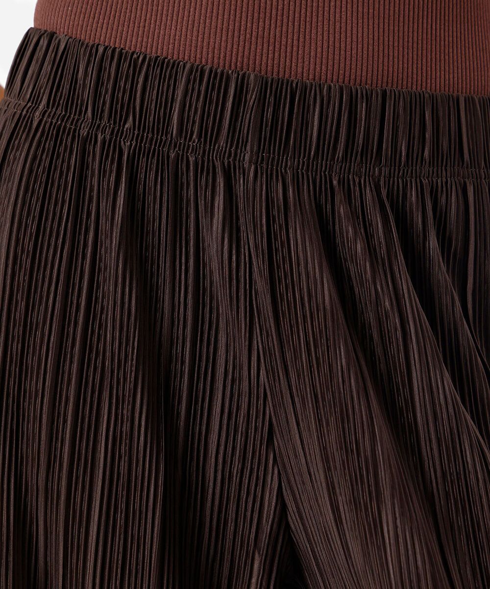 calça pantalona feminina plissada marrom