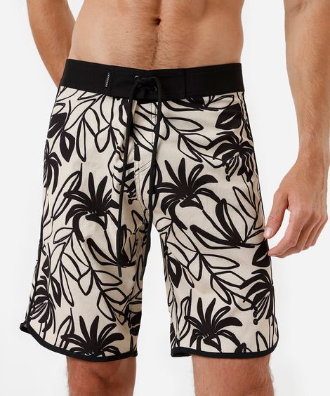 short boardshort masculino floral bege