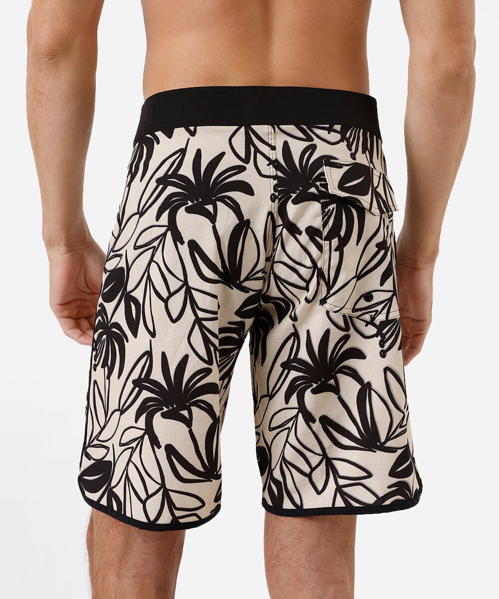 short boardshort masculino floral bege