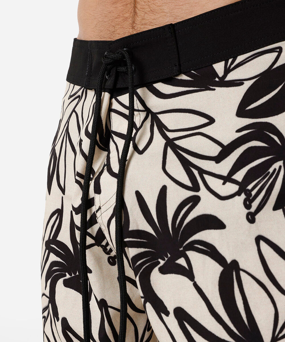 short boardshort masculino floral bege
