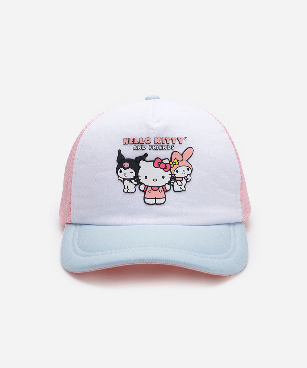 boné aba curva infantil hello kitty colorido