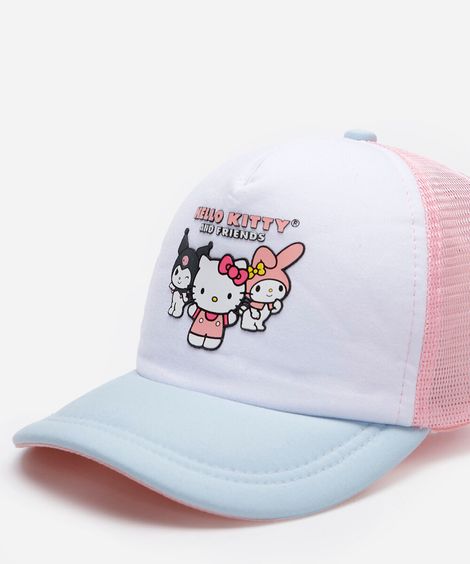 boné aba curva infantil hello kitty colorido