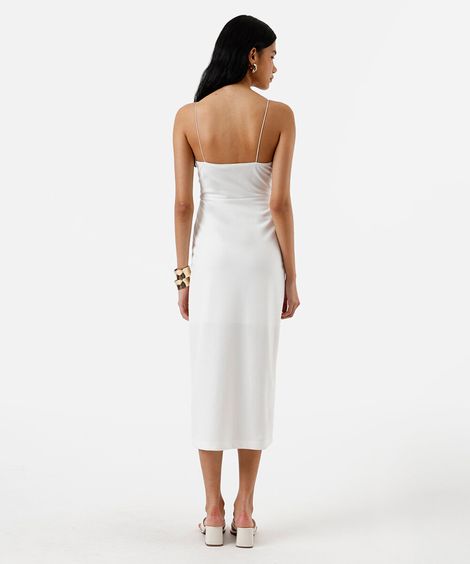 vestido midi feminino corset off white