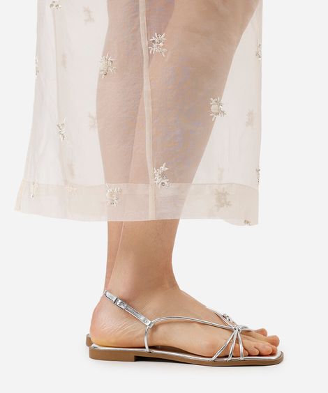 rasteirinha bico quadrado oneself prateada