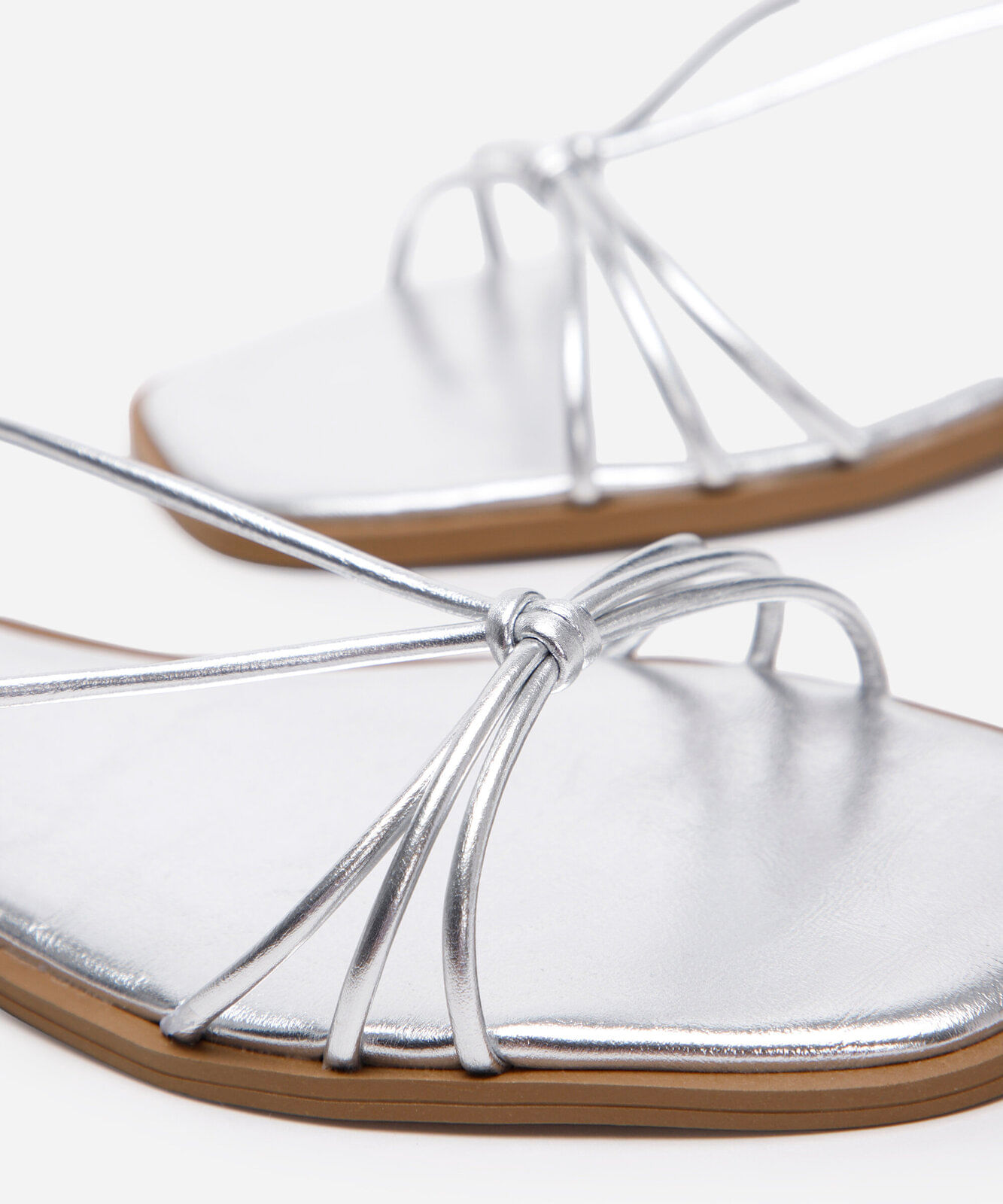 rasteirinha bico quadrado oneself prateada