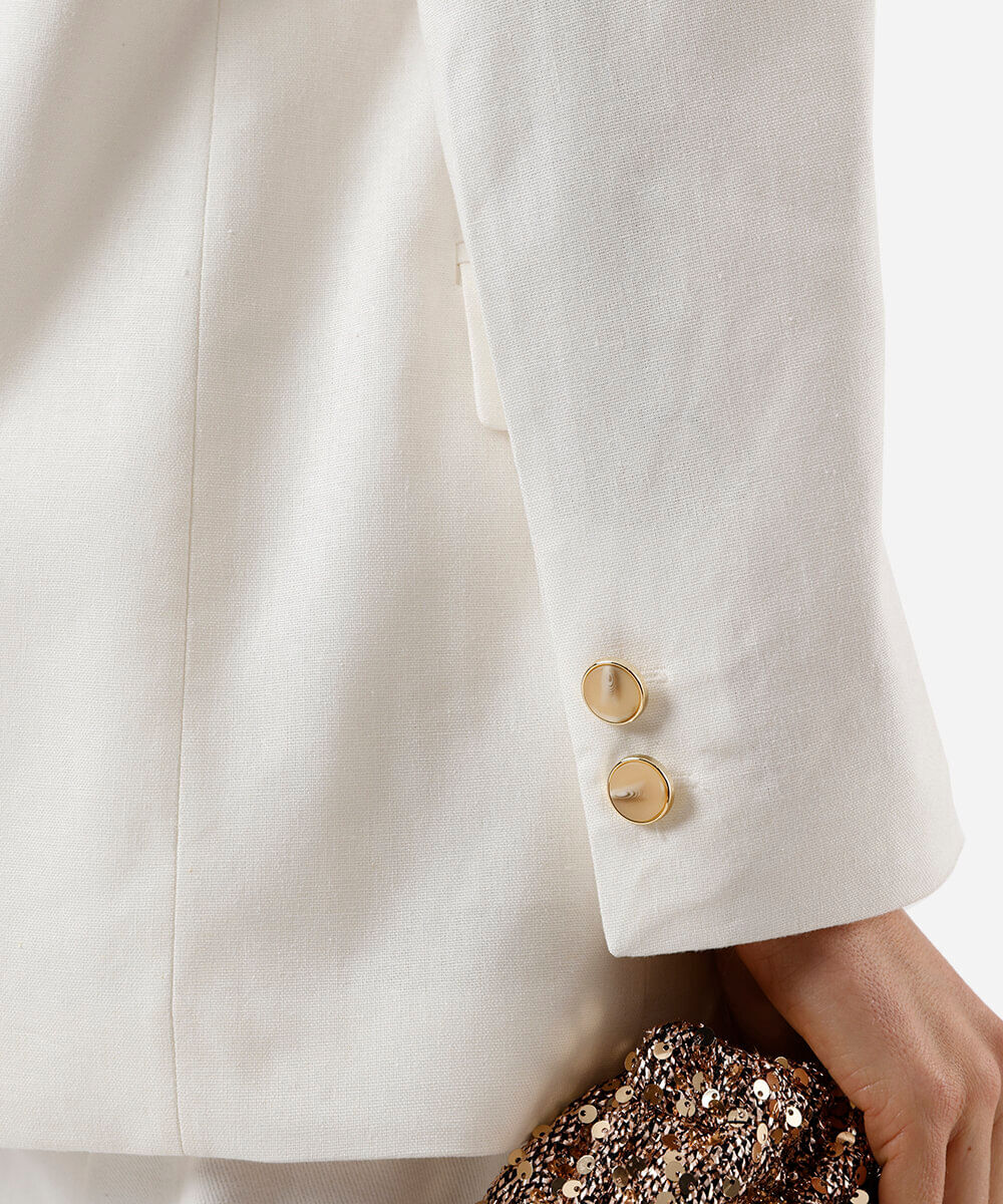 blazer de alfaiataria feminino com linho off white