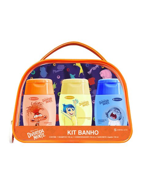 kit de banho divertidamente com necessaire
