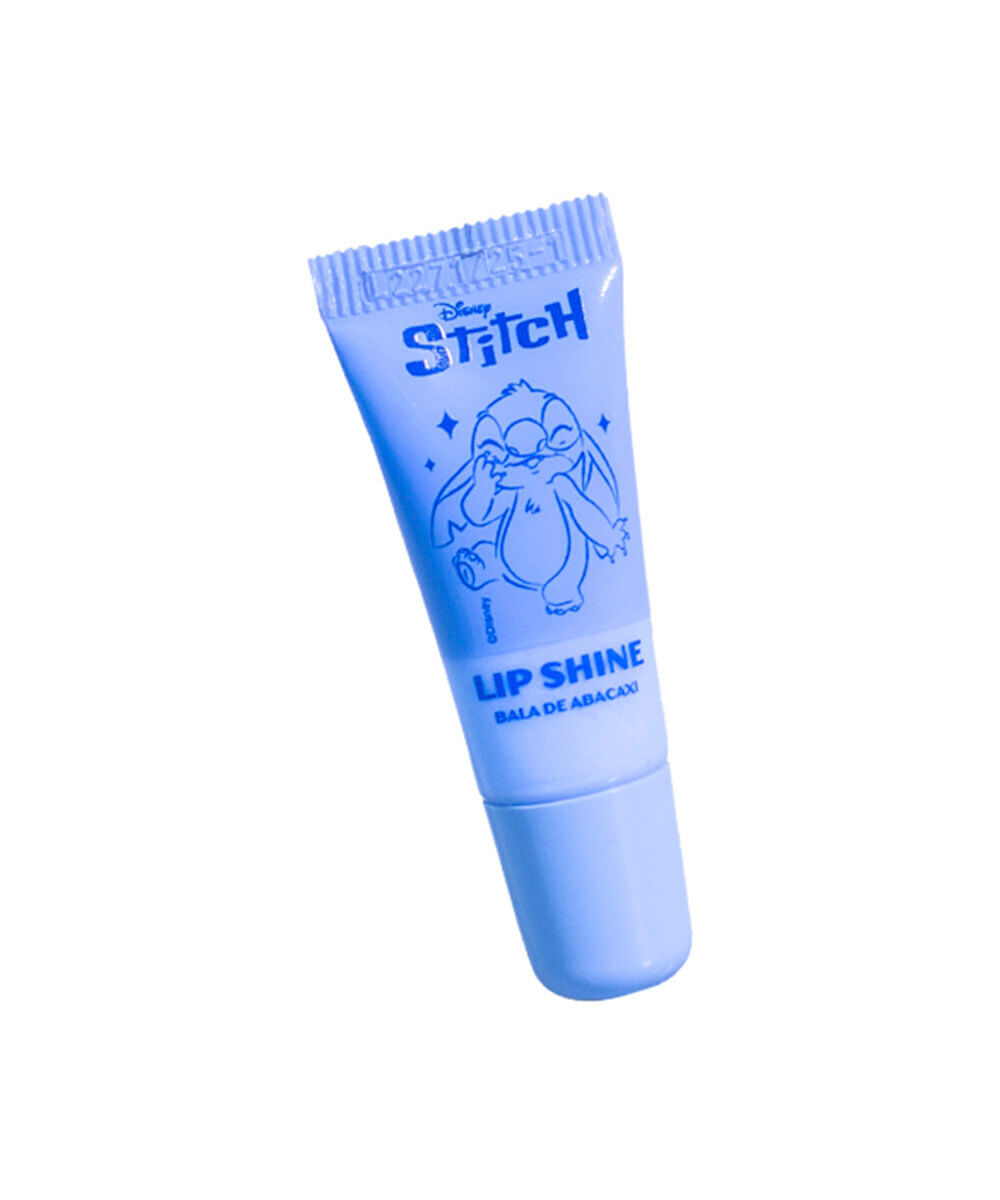 kit de 2 hidratantes labiais lip shine angel e stitch 8g com livro