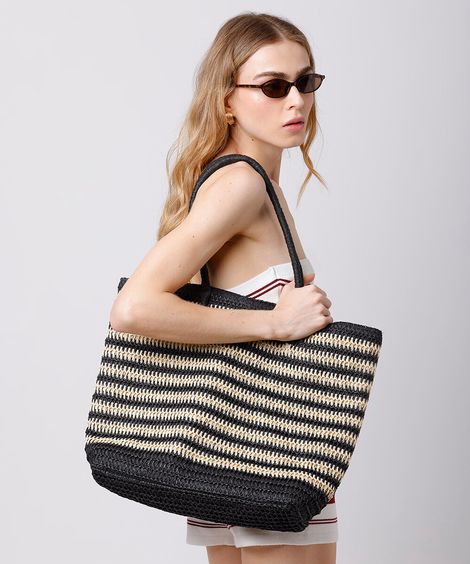 bolsa shopper texturizada listrada mindset colorida