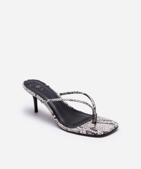 tamanco animal print bico quadrado mindset off white