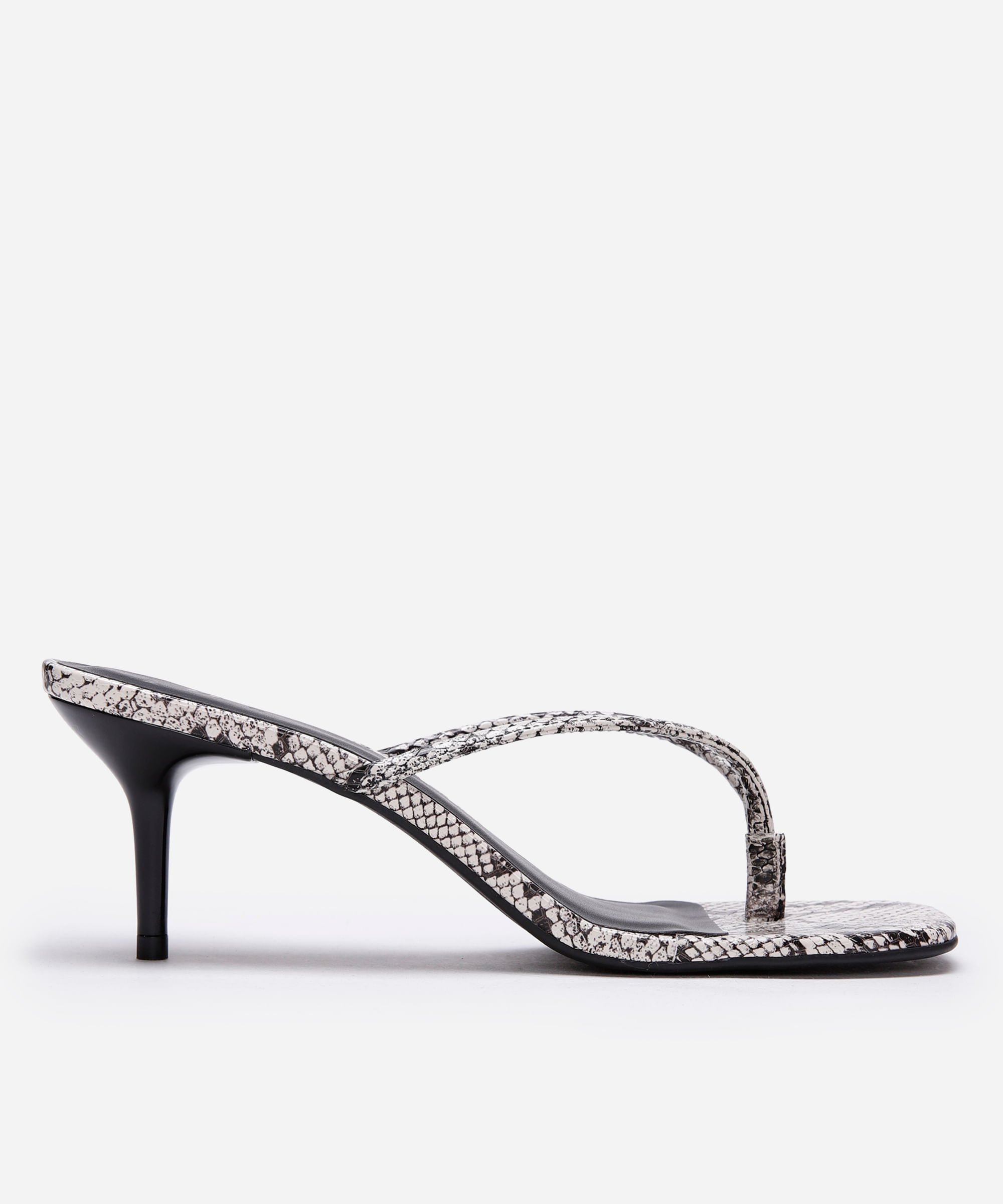 tamanco animal print bico quadrado mindset off white