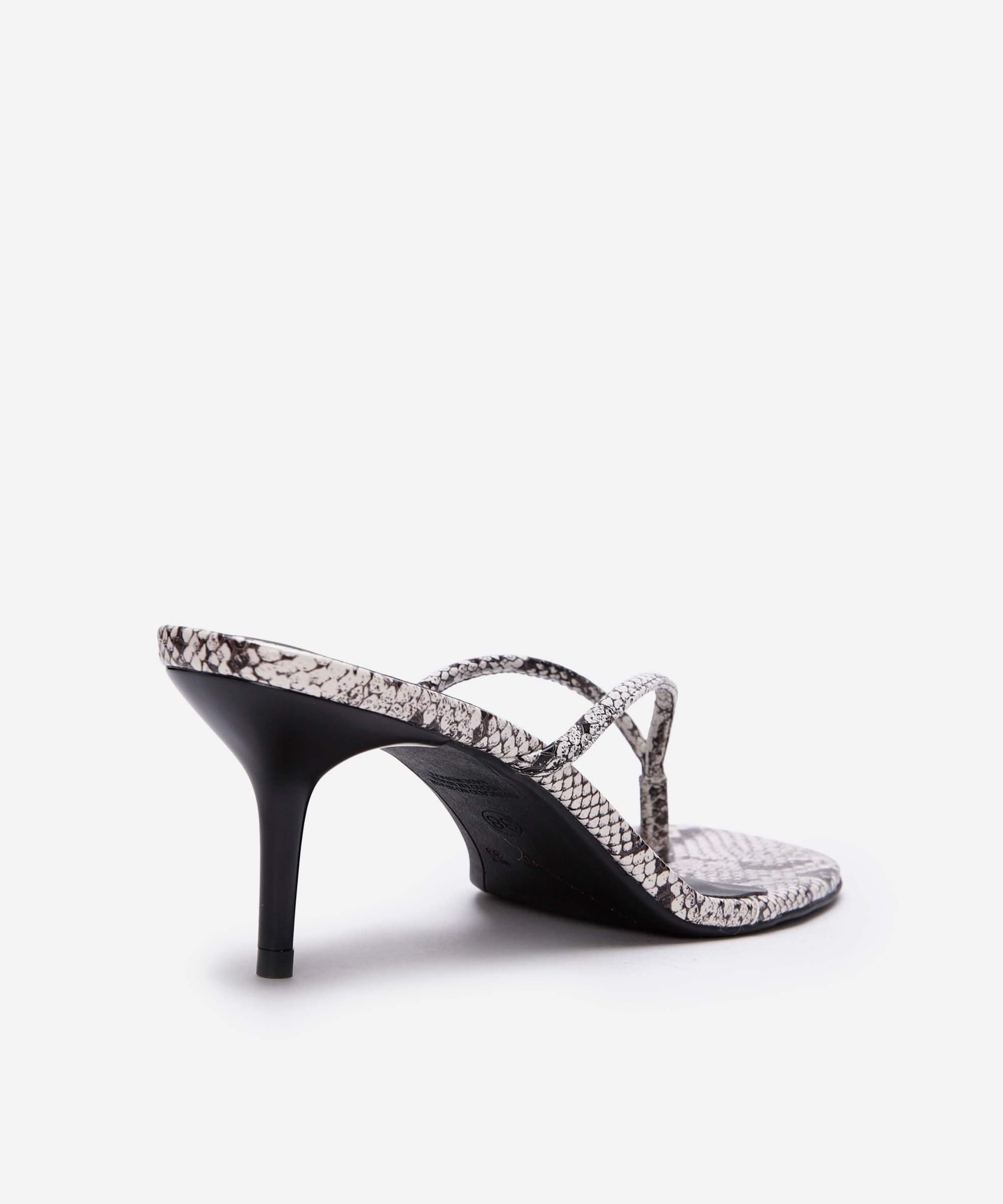 tamanco animal print bico quadrado mindset off white