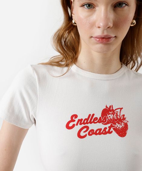 cropped baby look feminino estampado off white