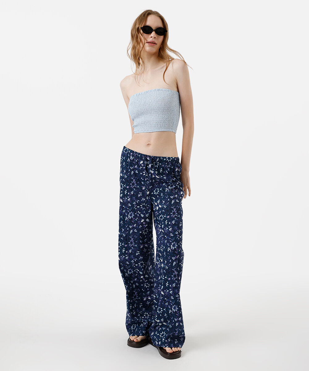 cropped texturizado feminino de algodão azul