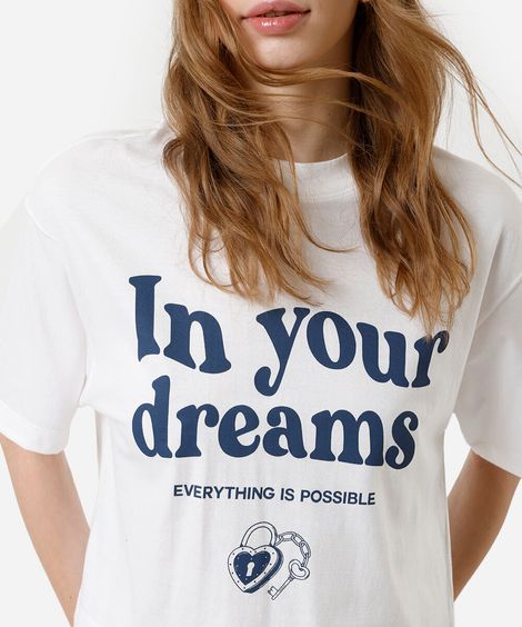 camiseta box feminina de algodão estampada oversized off white