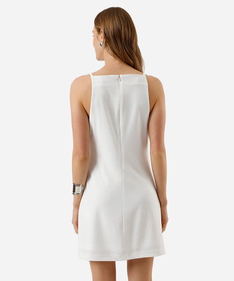 vestido curto feminino de alfaiataria off white