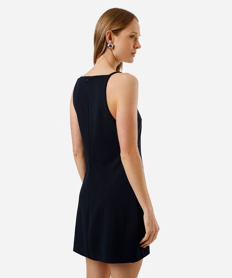 vestido curto feminino de alfaiataria azul