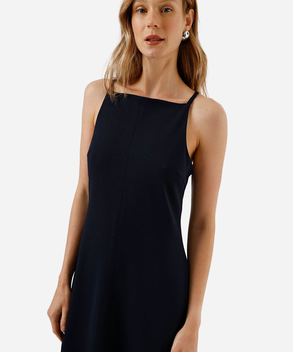 vestido curto feminino de alfaiataria azul