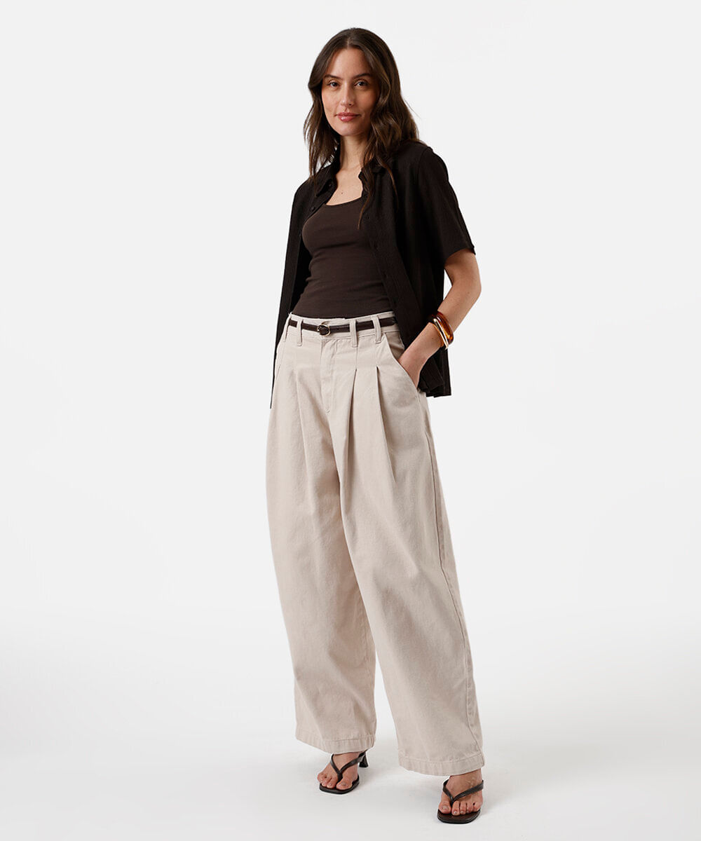 camisa básica feminina texturizada marrom
