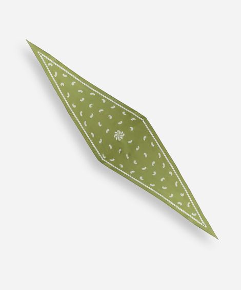 lenço feminino paisley acetinado verde