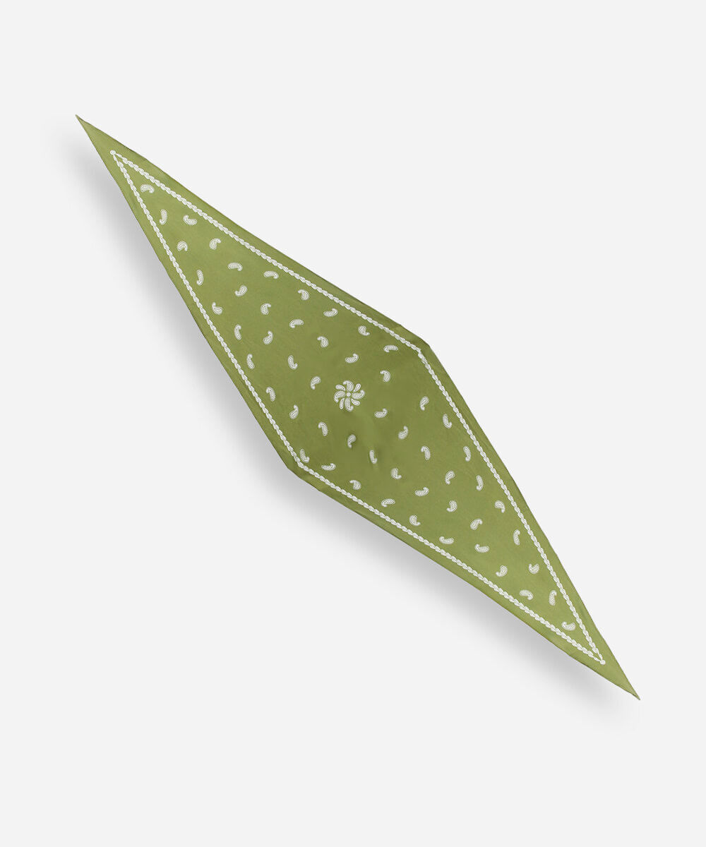lenço feminino paisley acetinado verde