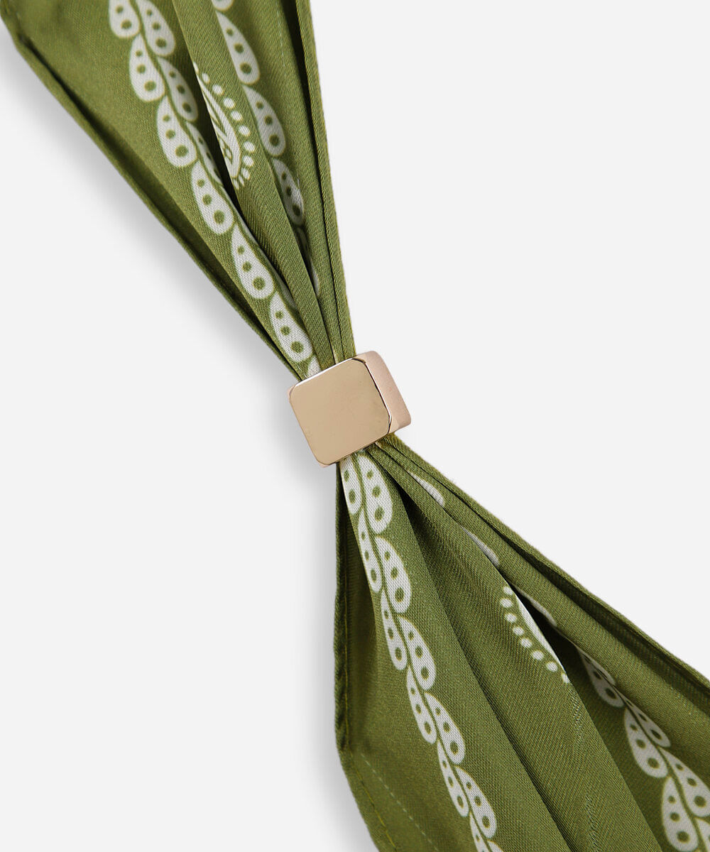 lenço feminino paisley acetinado verde
