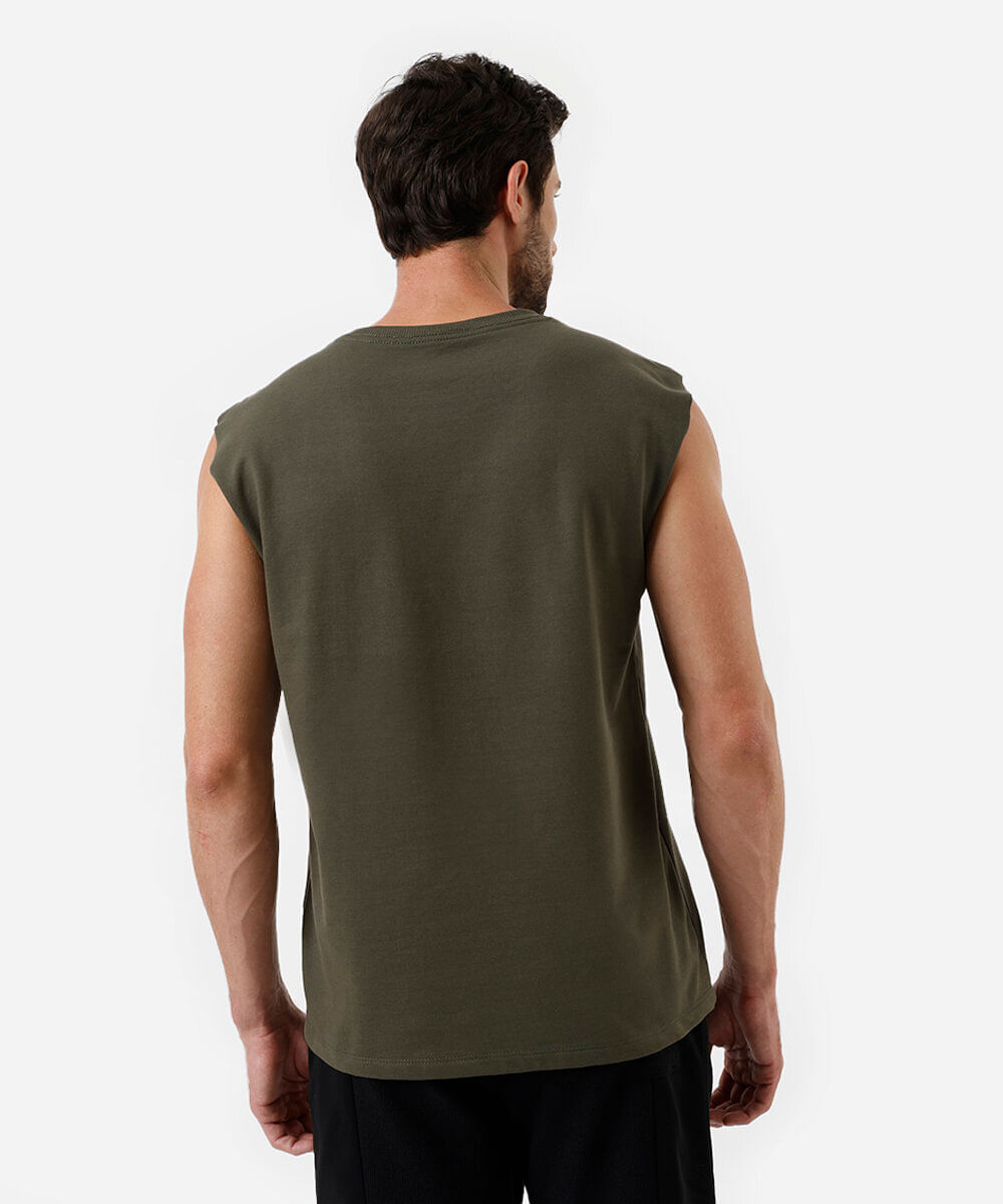regata machão masculina estampada verde