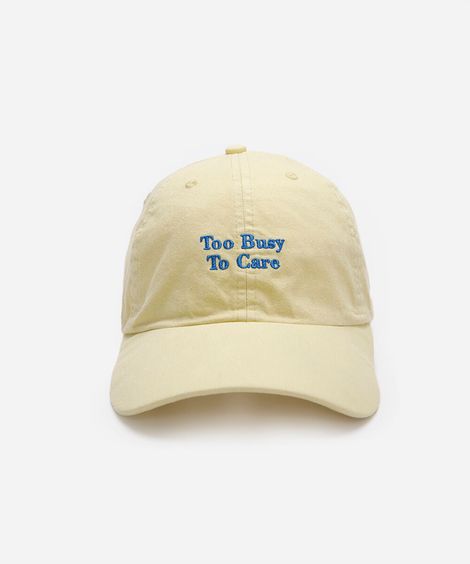 boné aba curva bordado estonado amarelo